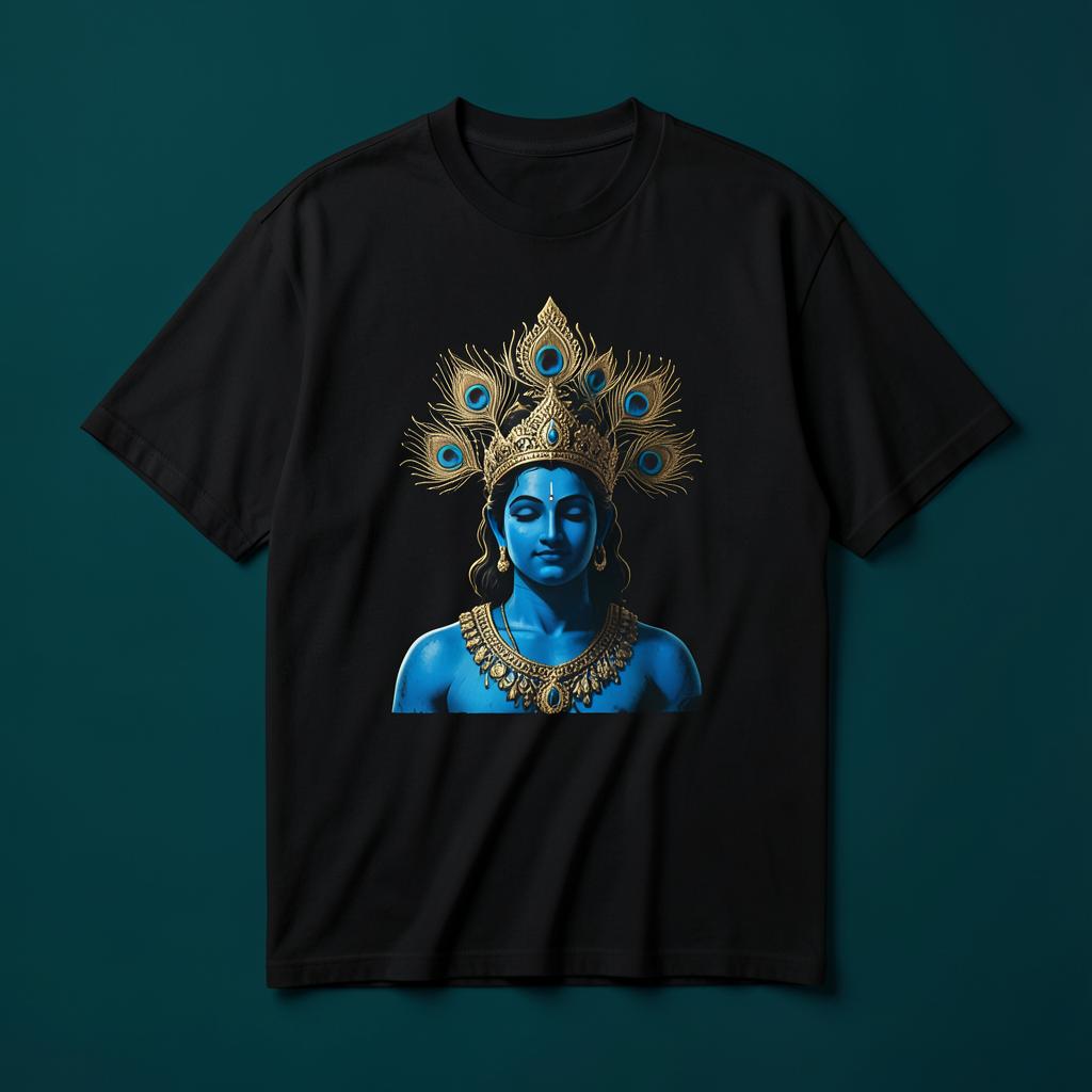 कृष्ण मुकुट ओवरसाइज़ टी — Krishna Crown Oversized Tee